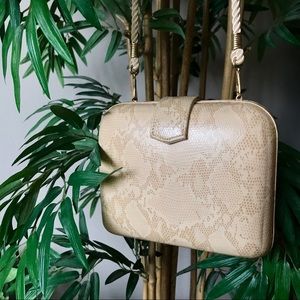 Vintage Reptile Print Evening Bag